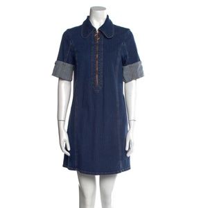 SEE BY CHLOÉ Stretch Denim Mini Dress with front zipper